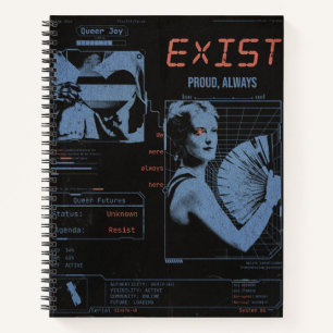 Exist Pride LGBTQ+ Modern Brutalist Notebook