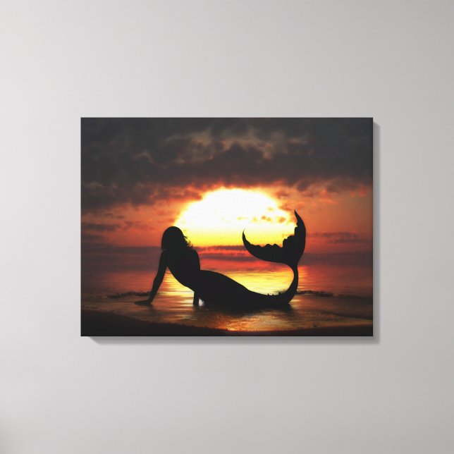 Existence Mermaid Wrapped Canvas (Front)