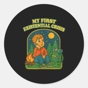 Existential Crisis Funny Blackcraft Dark Humor Got Classic Round Sticker