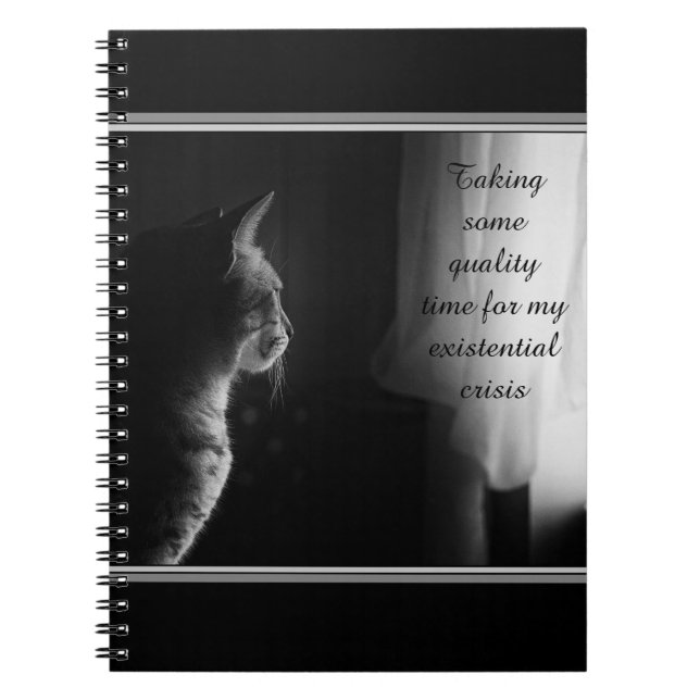 Existential Crisis Funny Cat Notebook (Front)