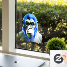 EXISTENTIAL LITE Ape Blue Transparent Window Cling