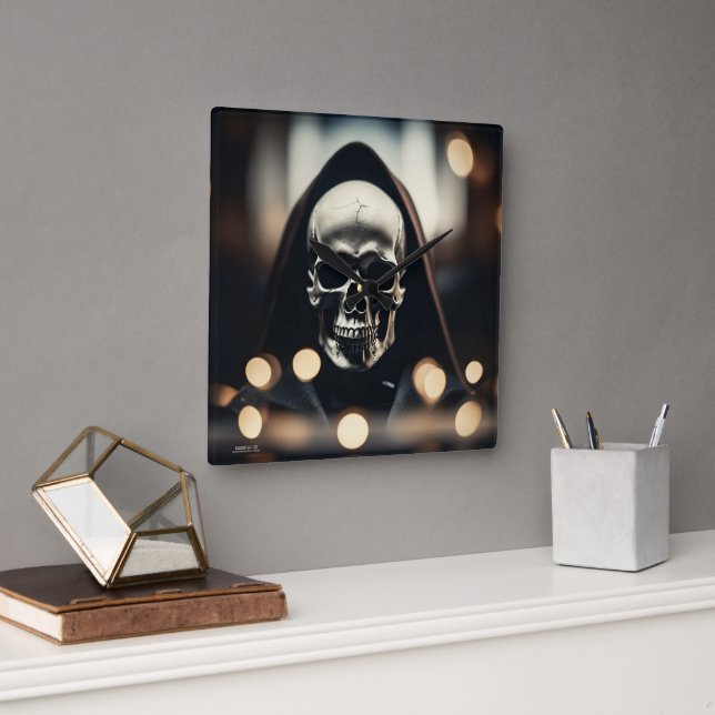 EXISTENTIAL LITE Hoodie Skull Wall Clock (Office)