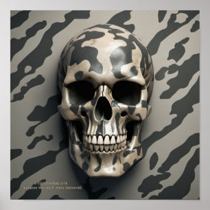 EXISTENTIAL LITE Memento Mori Camo Skull  Poster