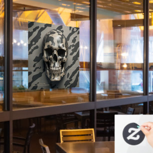 EXISTENTIAL LITE Memento Mori Camo Skull Window Cling