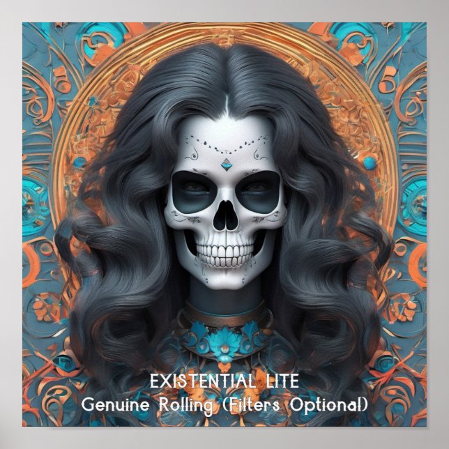 EXISTENTIAL LITE Memento Mori Femme Skull Poster (Front)