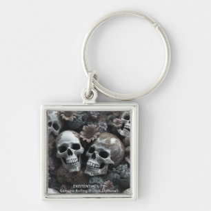 EXISTENTIAL LITE Memento Mori Lover Skulls Vintage Keychain