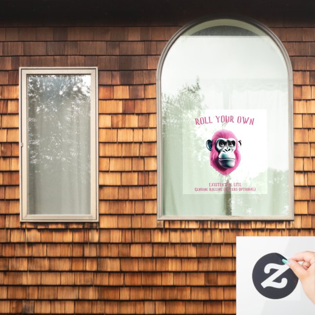 EXISTENTIAL LITE Roll Your Own Ape Transparent Window Cling (Home Window)