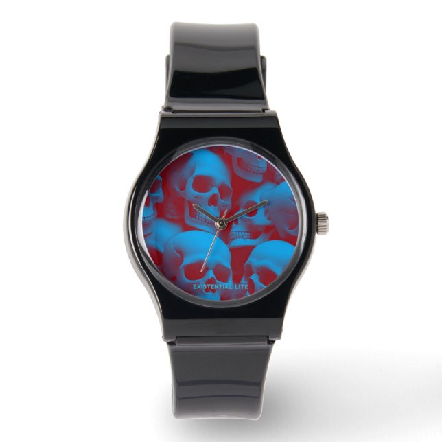 EXISTENTIAL LITE Skulls 1b Silicone Strap Unisex Watch (Front)