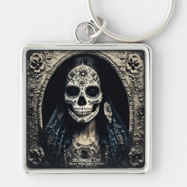 EXISTENTIAL LITE Vintage Femme Skull 4 Keychain (Front)