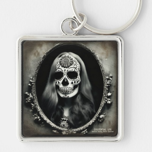 EXISTENTIAL LITE Vintage Femme Skull 5 Keychain (Front)