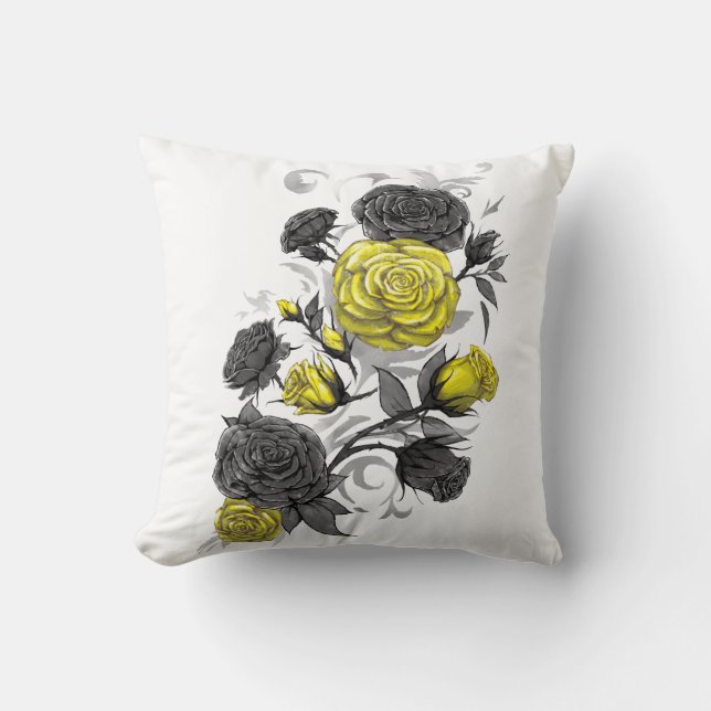 Existential Roses Throw Pillow (Front)