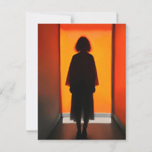 Exit in Orange – Bold Silhouette Wall Art Postcard
