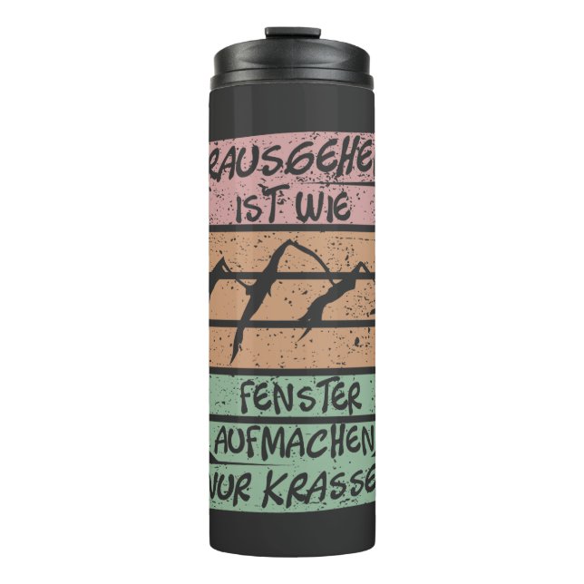 Exit is crater, sunset, mountains thermal tumbler (Front)