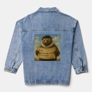 Exit, pursued by a bear Shakespeare quote bear Denim Jacket