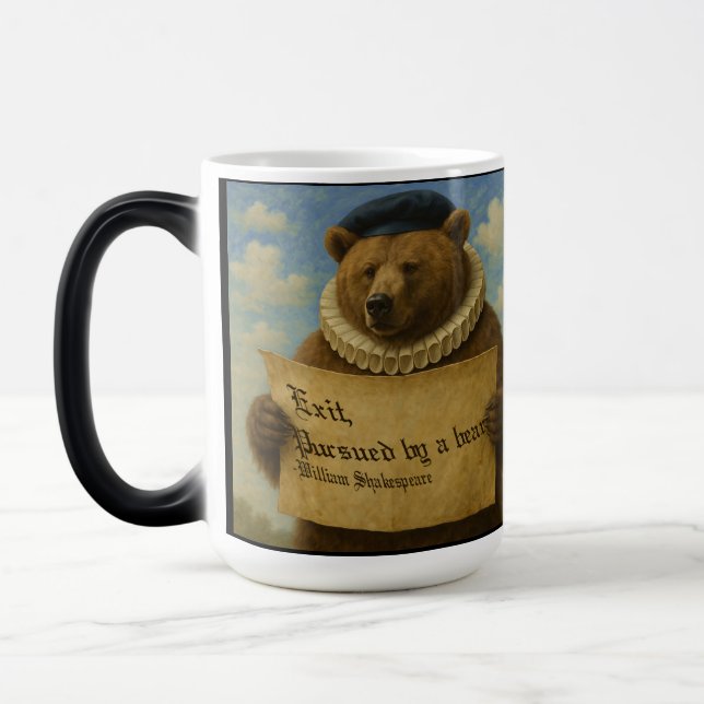 Exit, pursued by a bear Shakespeare quote bear Magic Mug (Left)