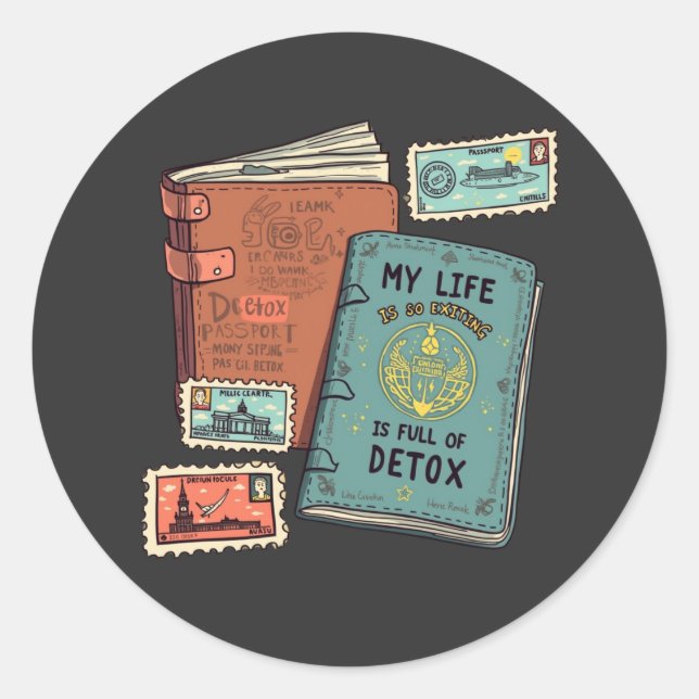 Exiting life classic round sticker (Front)