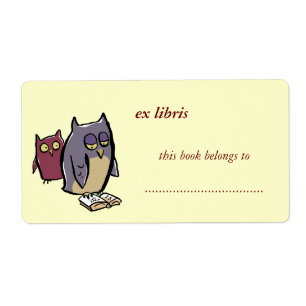 exlibris personnalisables de hiboux de lecture