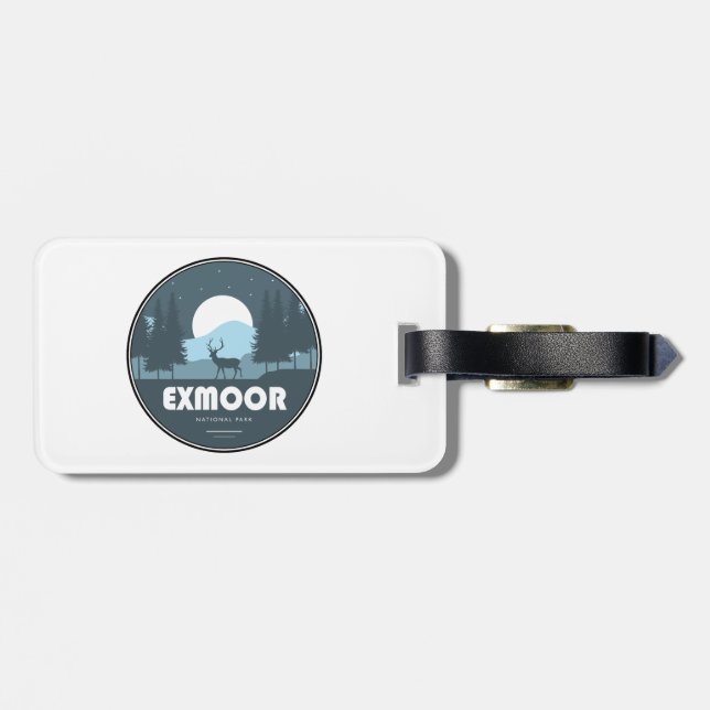 Exmoor National Park Deer Luggage Tag (Back Horizontal)