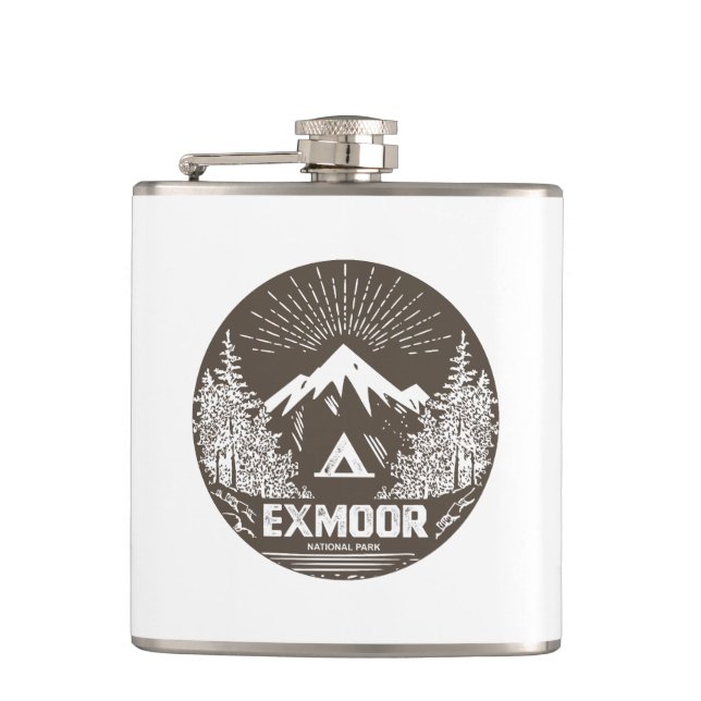 Exmoor National Park Hip Flask (Front)