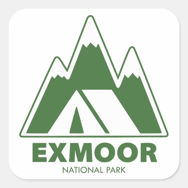 Exmoor National Park Mountains Camping Square Sticker (Front)