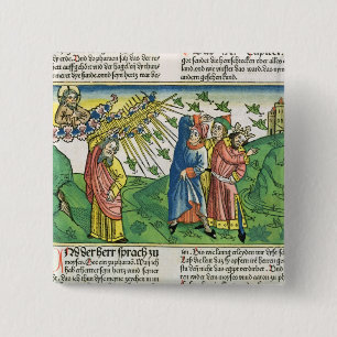 Exodus 10:1-20 The Seven Plagues of Egypt: the pla 2 Inch Square Button
