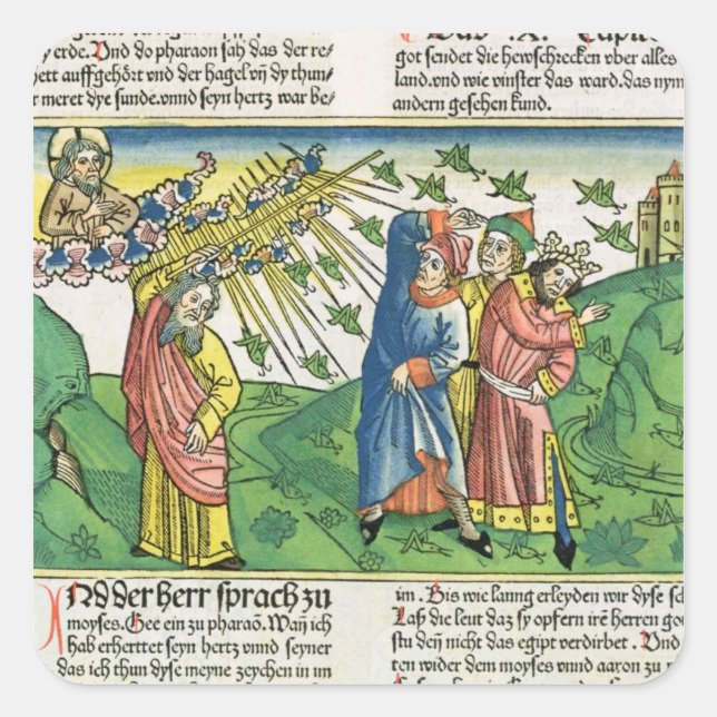 Exodus 10:1-20 The Seven Plagues of Egypt: the pla Square Sticker (Front)