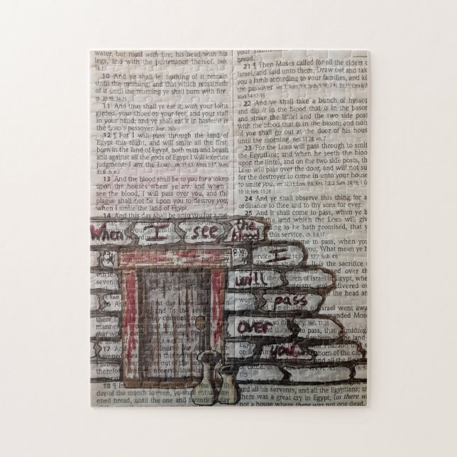 Exodus 12:13 - I Will Pass Over You Jigsaw Puzzle (Vertical)