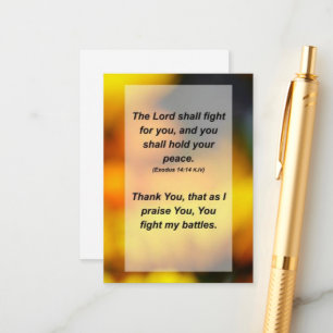 Exodus 14:14 The Lord shall fight for you and you Enclosure Card