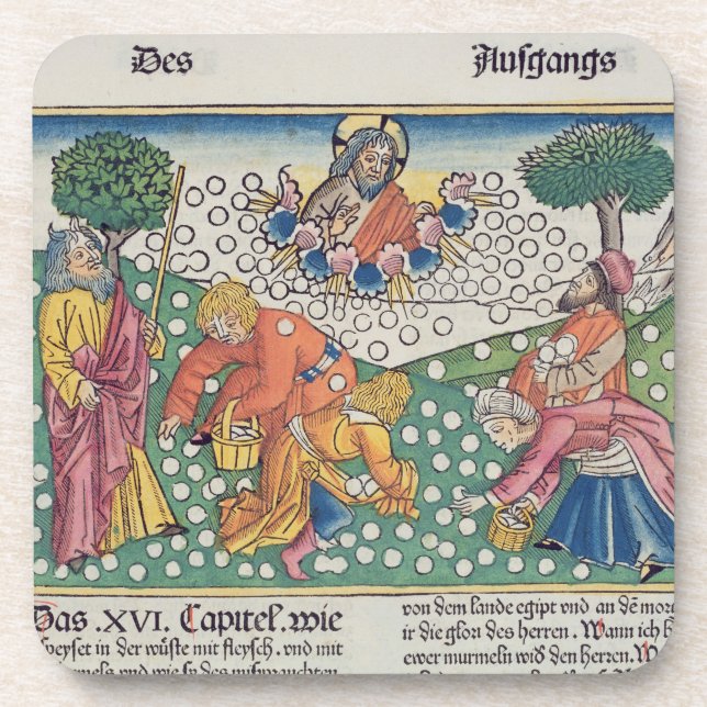 Exodus 16 13-22 God provides quail and manna to th Coaster (Front)