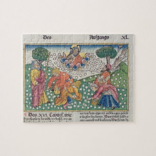 Exodus 16 13-22 God provides quail and manna to th Jigsaw Puzzle