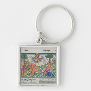 Exodus 16 13-22 God provides quail and manna to th Keychain