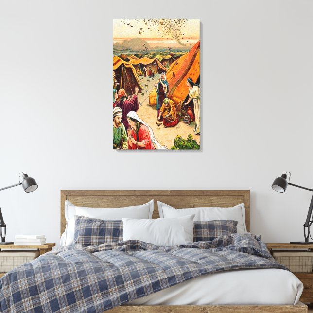 Exodus 16 God Sends Quail and Manna Canvas (Insitu(Bedroom))