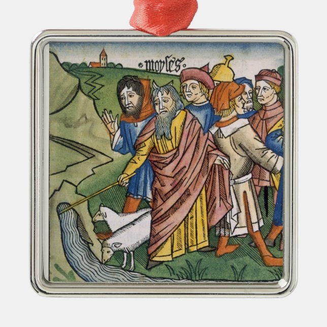 Exodus 17 1-7 Moses makes the water flow from the Metal Ornament (Front)