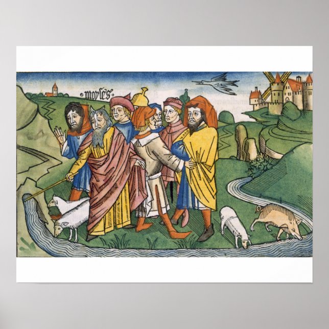 Exodus 17 1-7 Moses makes the water flow from the Poster (Front)