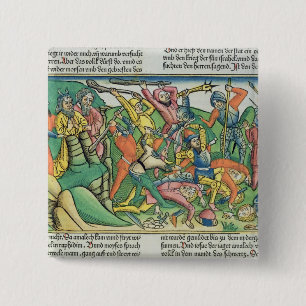 Exodus 17 8-15 Aaron and Hur support Moses' hands 2 Inch Square Button