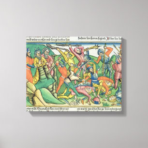 Exodus 17 8-15 Aaron and Hur support Moses' hands Canvas Print
