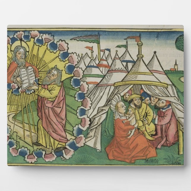 Exodus 20 1-5 Moses receiving the Ten Commandments Plaque (Front)