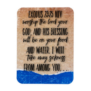 Exodus 23:25 Bible Verse  Magnet