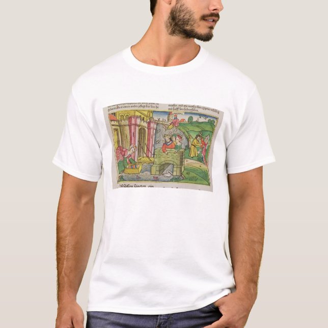 Exodus 2 1-6 Moses being floated down the Nile and T-Shirt (Front)