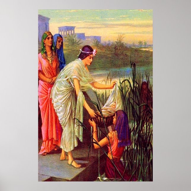 Exodus 2 Baby Moses Drawn from the Nile Poster (Front)