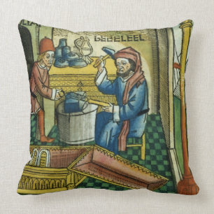 Exodus 31 2-8 Bezalel and Oholiab making the Ark o Throw Pillow