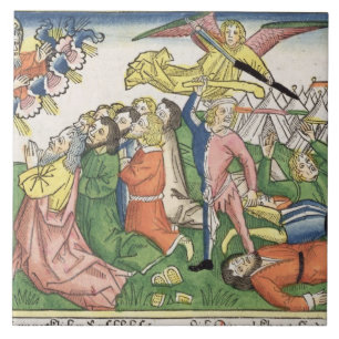 Exodus 32 15-23 Moses breaking the stone tablets, Tile