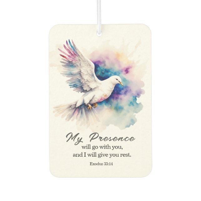 Exodus 33:14 My Presence will go with you Bible Air Freshener (Front)