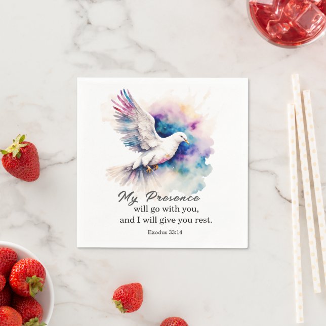 Exodus 33:14 My Presence will go with you Bible  Napkin (Insitu)