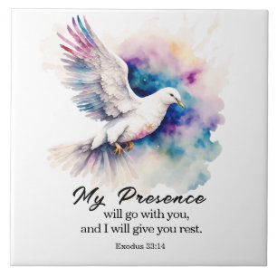 Exodus 33:14 My Presence will go with you Bible Tile