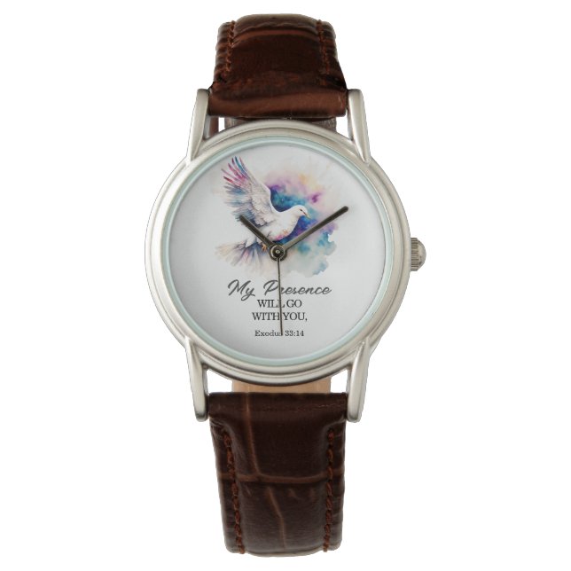 Exodus 33:14 My Presence will go with you Bible  Watch (Front)