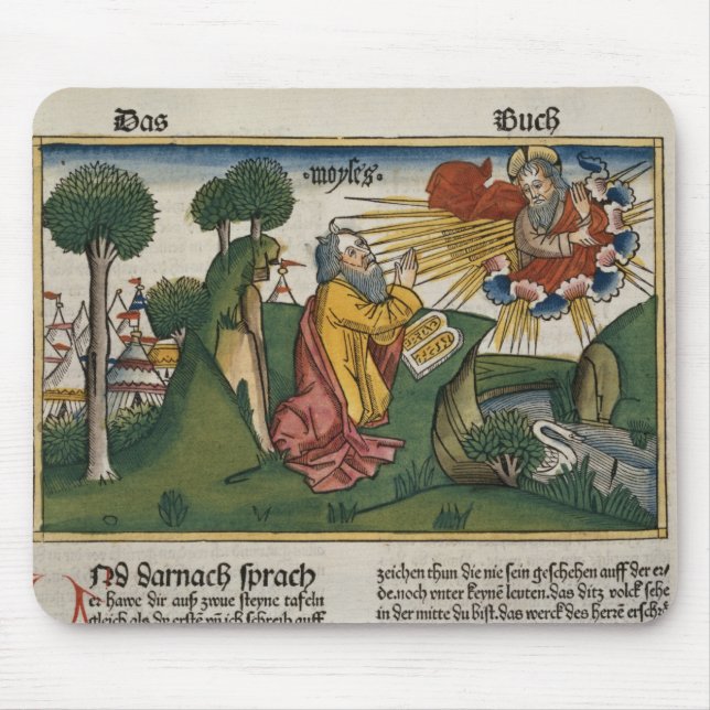 Exodus 34 1-10 Moses receives the second tablets w Mouse Pad (Front)