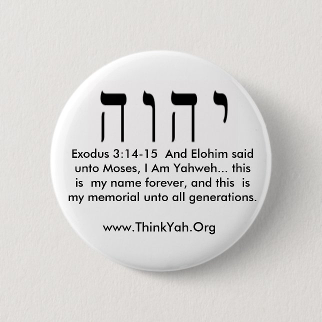 Exodus 3:14-15  Button (Front)