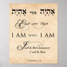 Exodus 3 verse 14 I AM who I AM Parchment Effect 