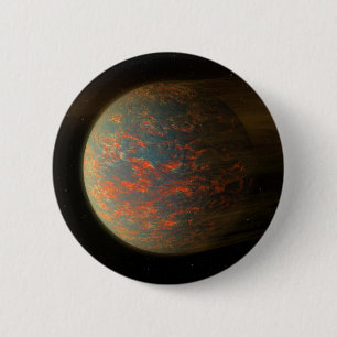 Exoplanet 55 Cancri E And Its Molten Surface 2 Inch Round Button